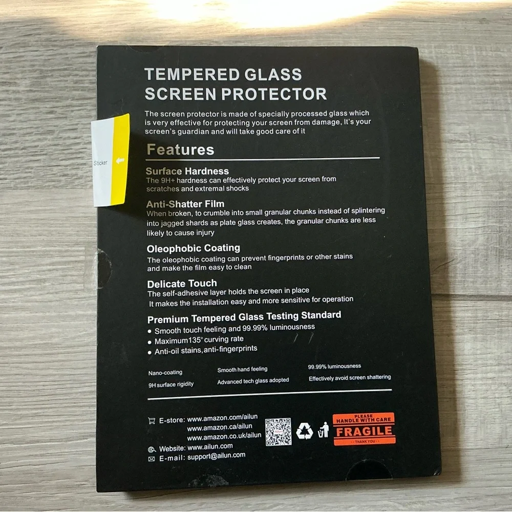 Ailun Tempered Glass Screen Protector 2 Pack iPad 9.5 x 7”